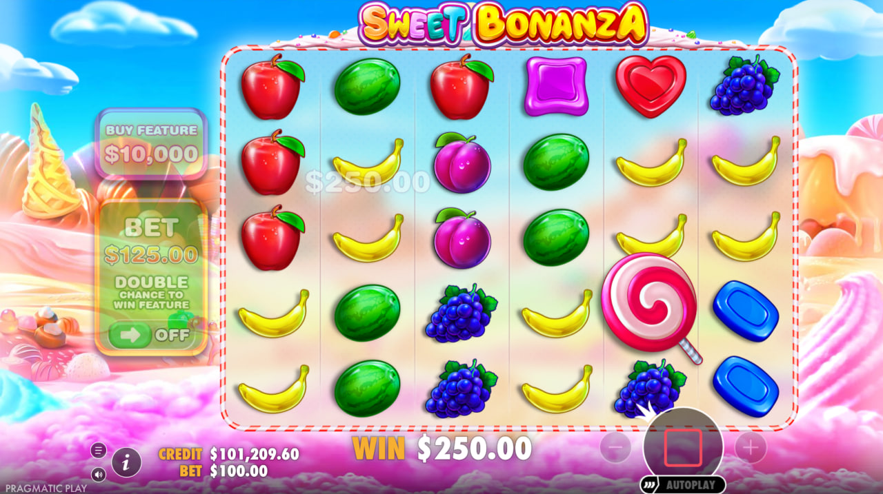 Скриншот игрового поля Sweet Bonanza